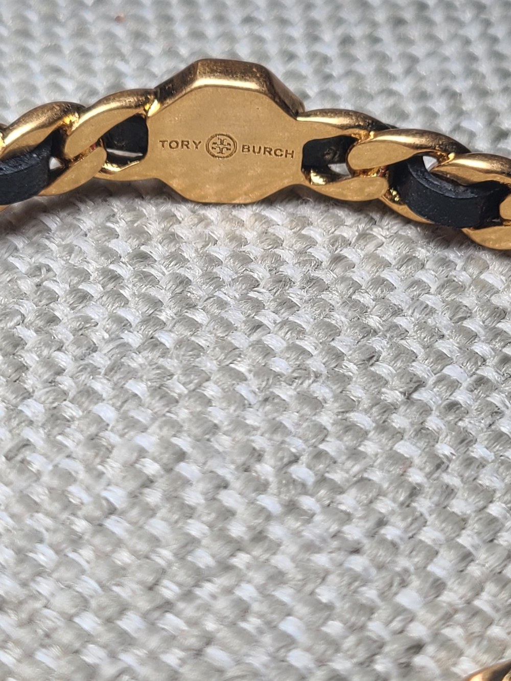 Tory Burch Woven Chain Bracelet | Black - Picture 3 of 9